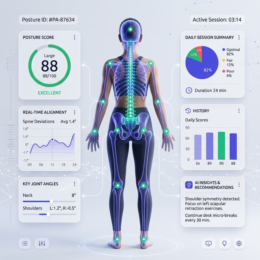 Vexpose AI Posture Analysis and Movement Assessment Dashboard Mockup